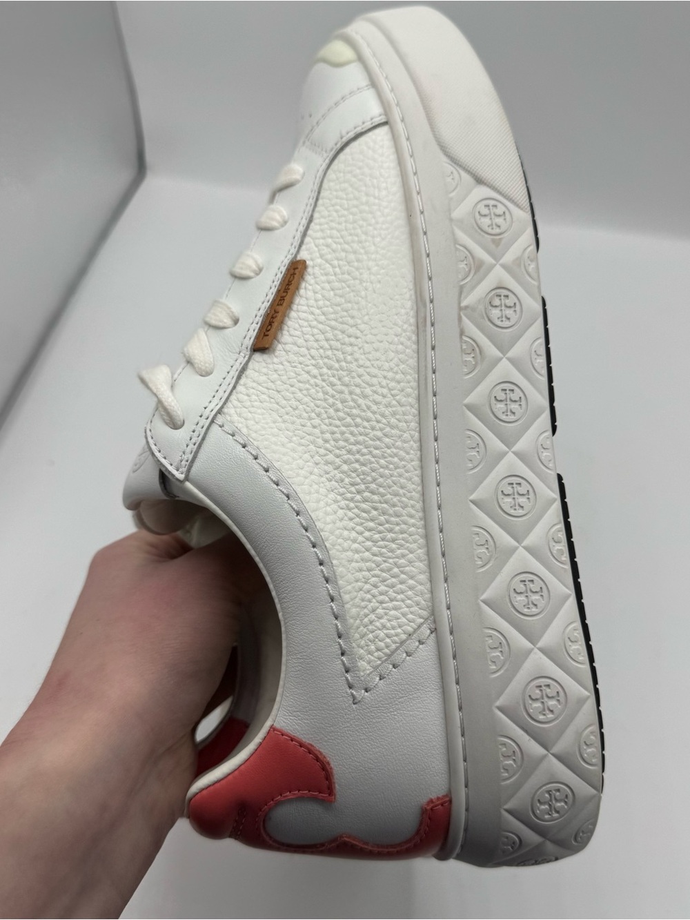 Tory Burch Ladybug Platform Sneakers Titanium‎ White/Washed Berry size 9.5 luxe - Picture 3 of 9